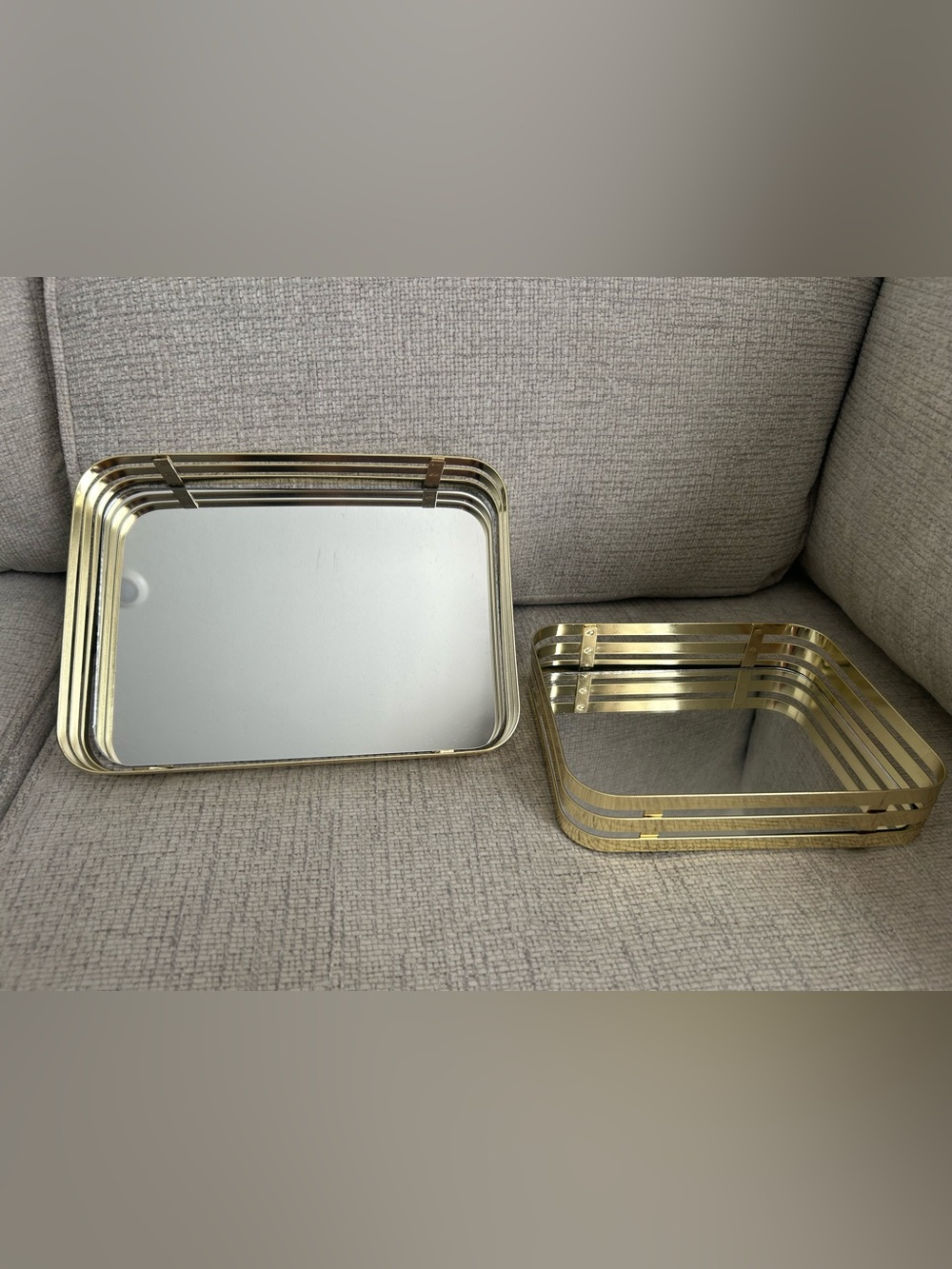 Hobby Lobby Gold Mirrored Vanity Tray Duo